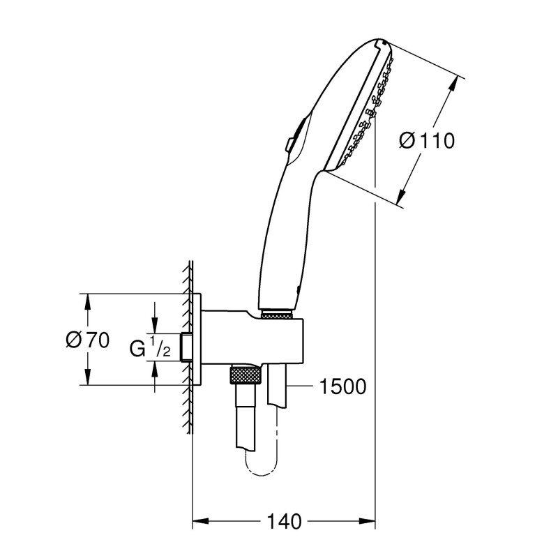 Grohe 26406003 Tempesta 110 душовий набір, 2 режими, хром mpesta 110 душовий набір, 2 режими, хром (26406003)