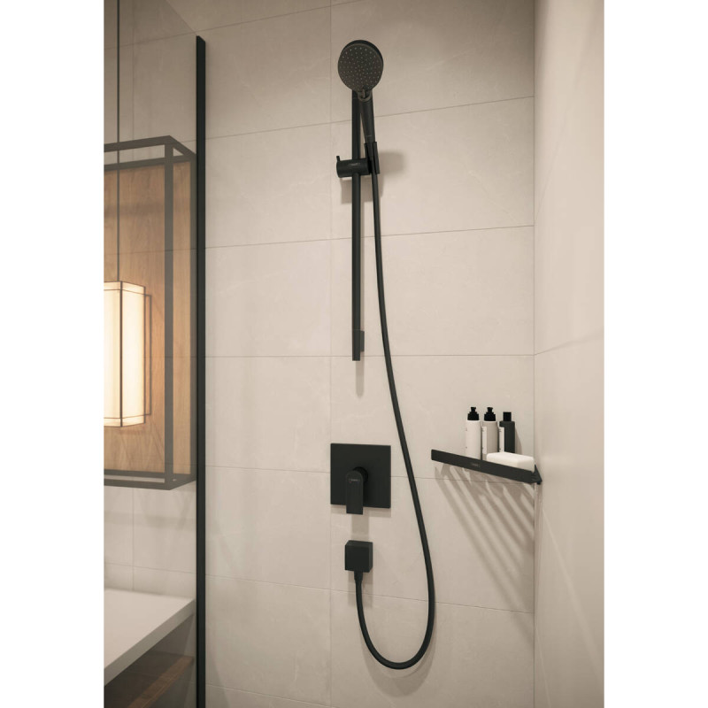 Hansgrohe FixFit Шлангове під`єднання Square з клапаном зворотнього току, колiр покриття чорний матовий, (26455670)