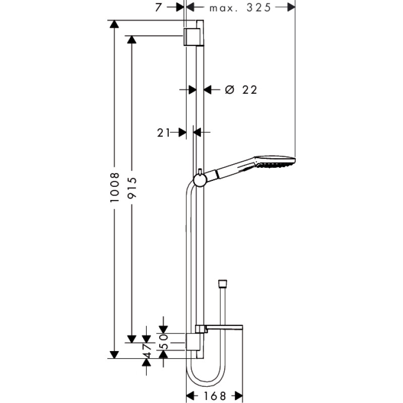 Hansgrohe Raindance Select E 120 EcoSmart Душовий набір (цв. Хромбілий), (26623400)