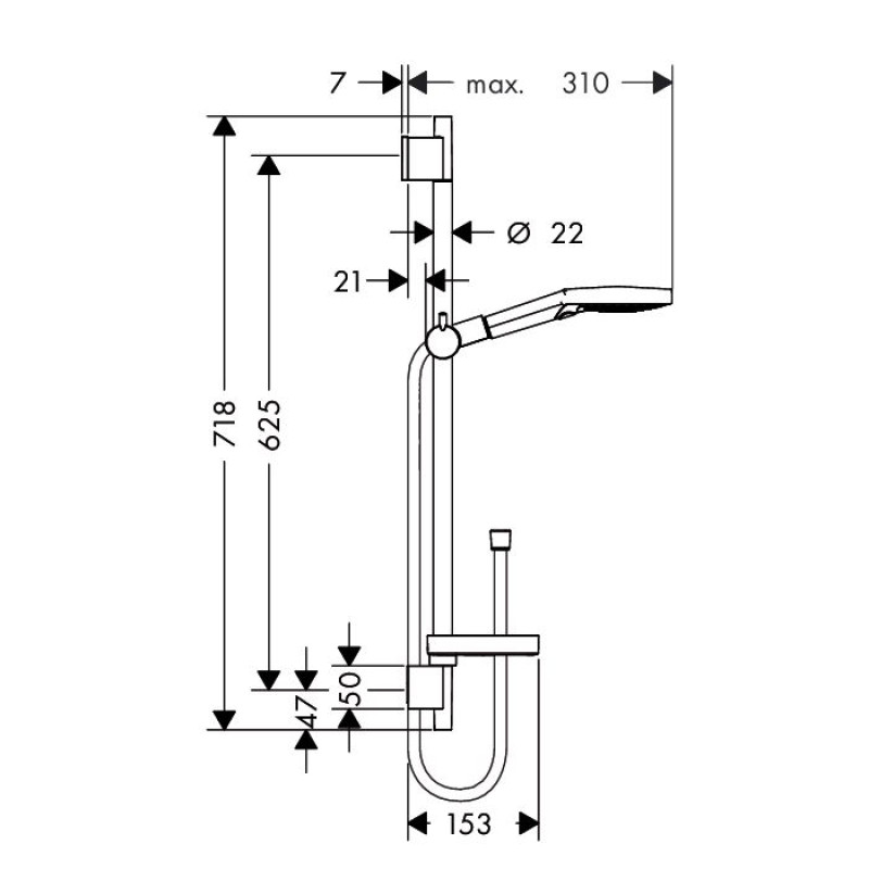 Hansgrohe Душовий набір Select S 120/Unica S Puro хром (26630000)
