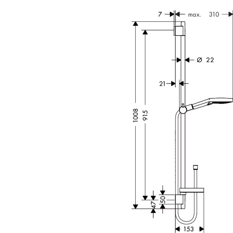 Hansgrohe Raindance Select S 120 3jet Душовий набір (штанга 0,90 м), (26631000)