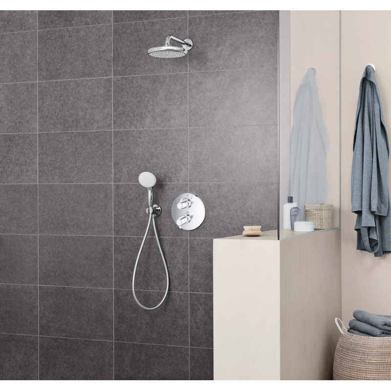 Grohe 26668000 Tempesta 250 Лійка для верхнього душу з тримачем, хром mpesta 250 Лійка для верхнього душу з тримачем, хром (26668000)