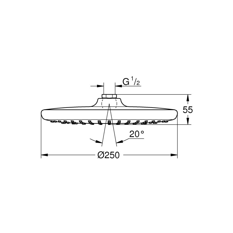Grohe Vitalio Start 250 Верхній душ, 1 режим струменю (26815000)