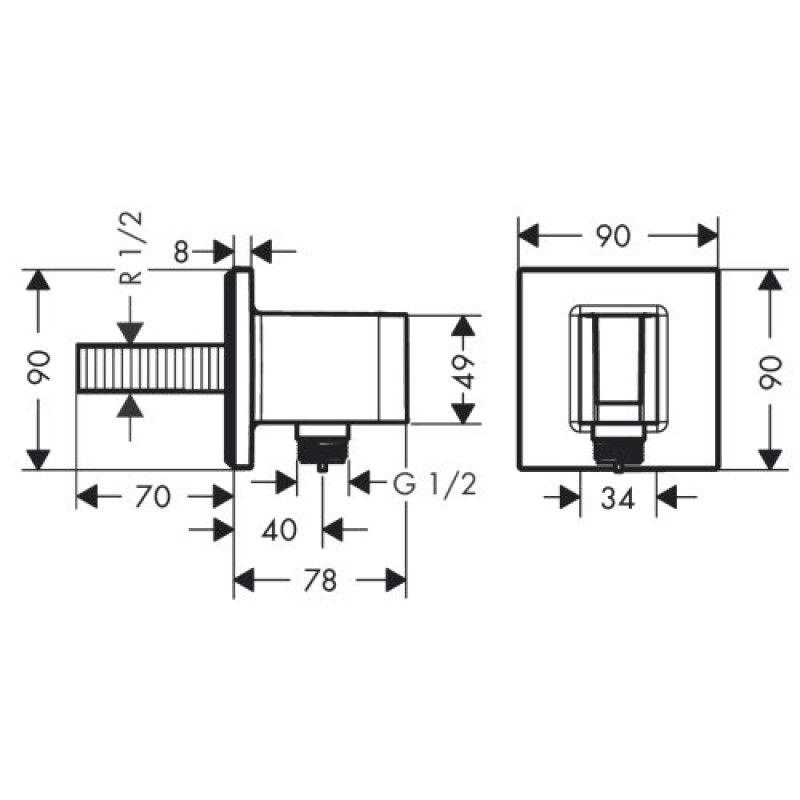Hansgrohe FIXFIT Porter Square тримач для душу, (26889000)