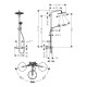 Hansgrohe Душова система Croma Select S Showerpipe 280 1jet із термостатом чорний матовий/хром