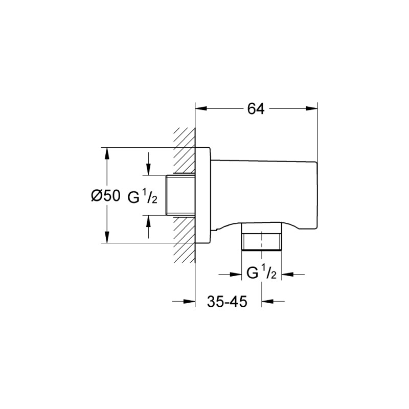 Grohe Rainshower Підключення душового шлангу (27057000)