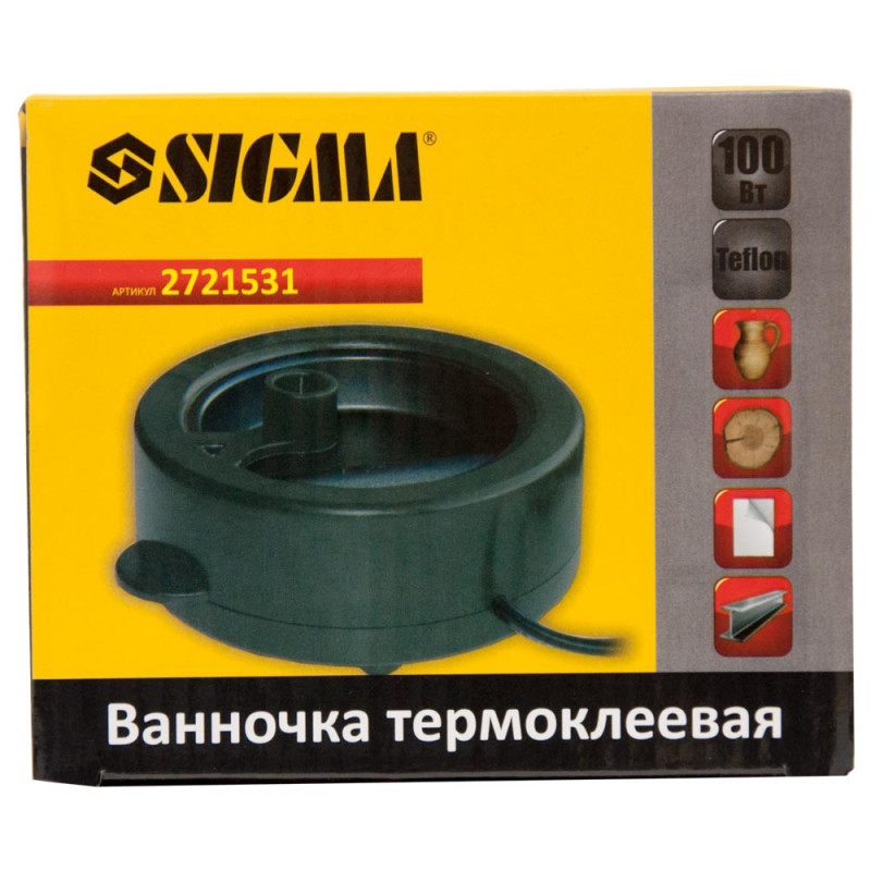 SIGMA Ванночка термоклейова з тефлоновим покриттям 100Вт (2721531)