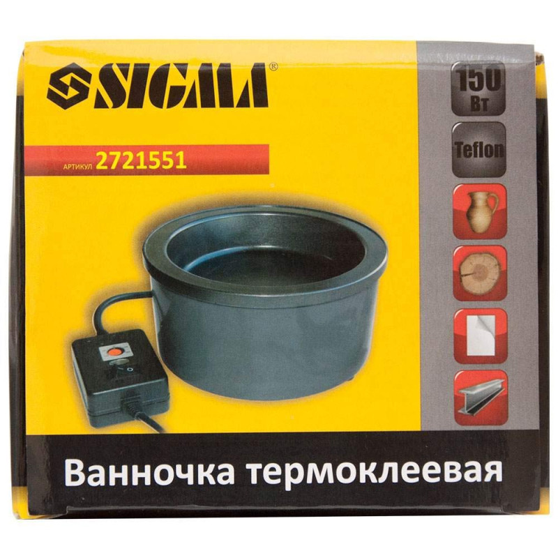 SIGMA Ванночка термоклейова з тефлоновим покриттям 150Вт (2721551)