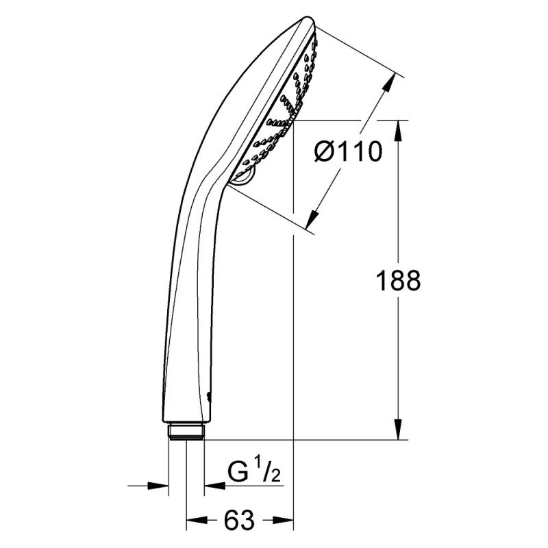 Grohe 27221001 Euphoria 110 Massage Ручний душ, 3 режими струменю phoria 110 Massage Ручний душ, 3 режими струменю (27221001)
