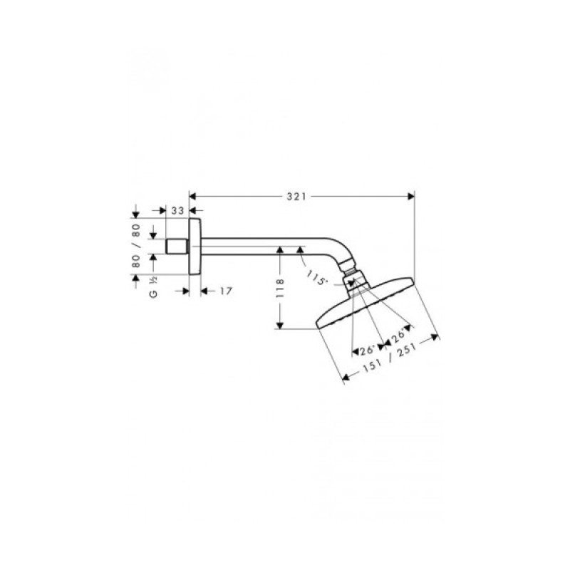 Hansgrohe Raindance E 240 AIR 1jet EcoSmart Верхній душ, (27375000)
