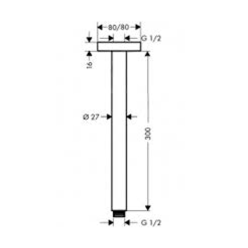 Hansgrohe Кріплення Е 300 для верхнього душу, стельове, (27388000)