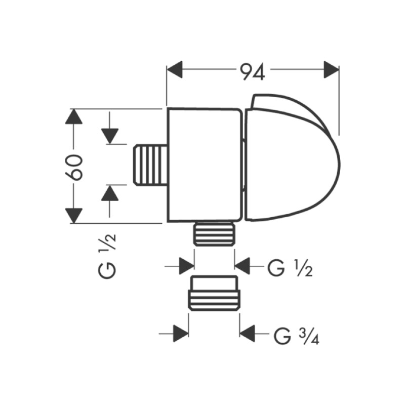 Hansgrohe Fixfit Шлангове під`єднання 27452000, (27452000)