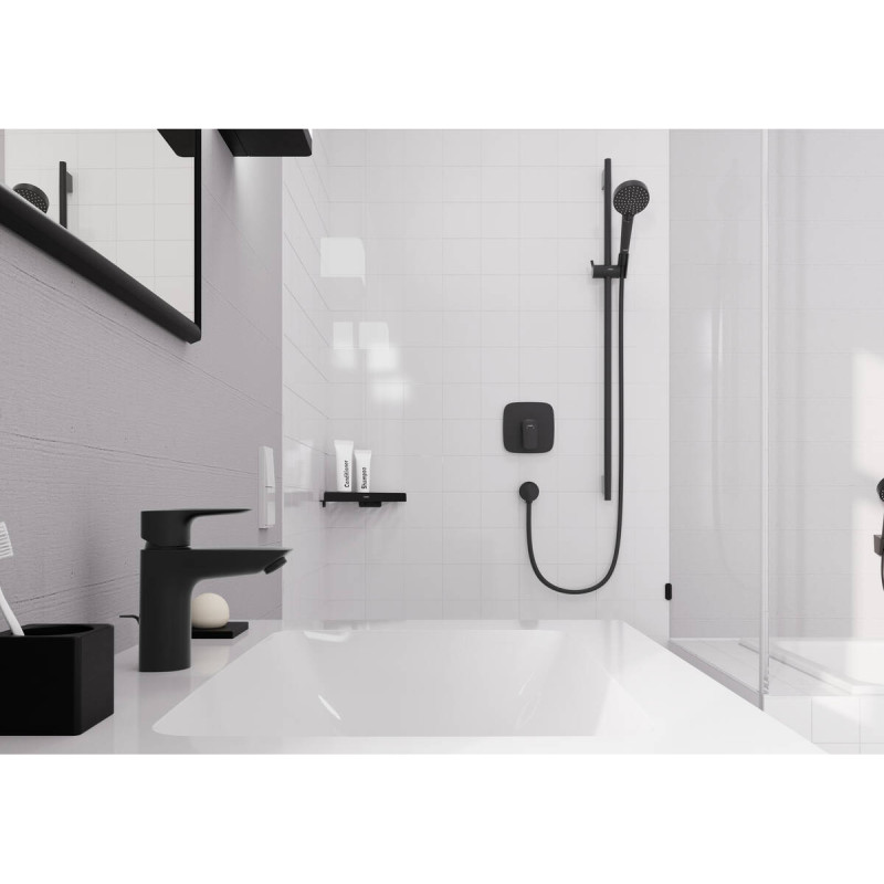 Hansgrohe FIXFIT E шлангове під`єднання, 1/2`, без клапану зворотнього току води, внутрiшня частина з латунi, колiр чорний матовий, (27454670)