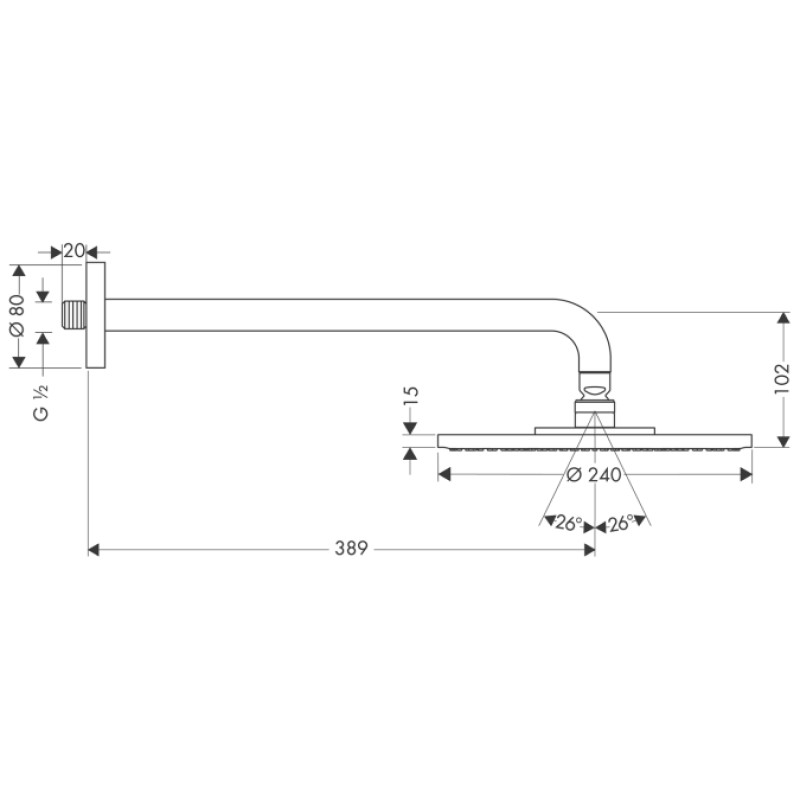 Hansgrohe Raindance Верхний душ 240 мм, (27461000)