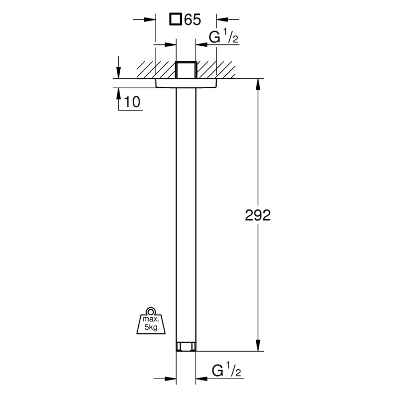 Grohe Rainshower Стельовий душовий кронштейн 292 мм (27484000)
