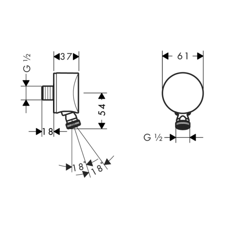 Hansgrohe Fixfit S Шлангове під`єднання, (27506000)