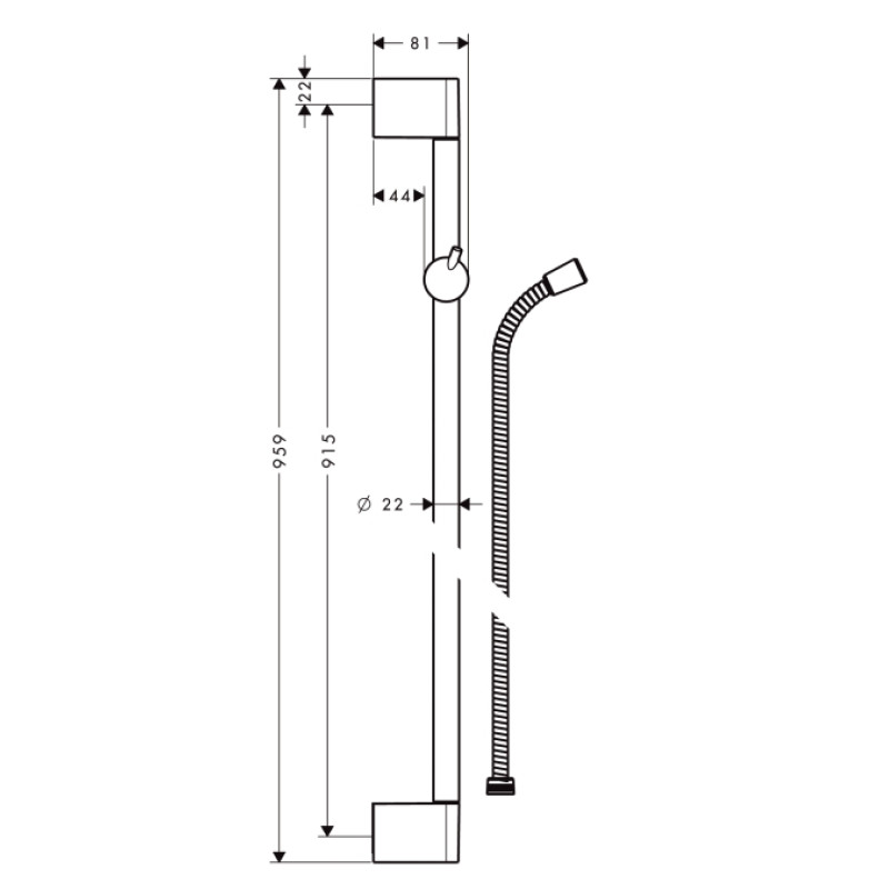 Hansgrohe Crometta Душова штанга, 0,90 м, (27614000)