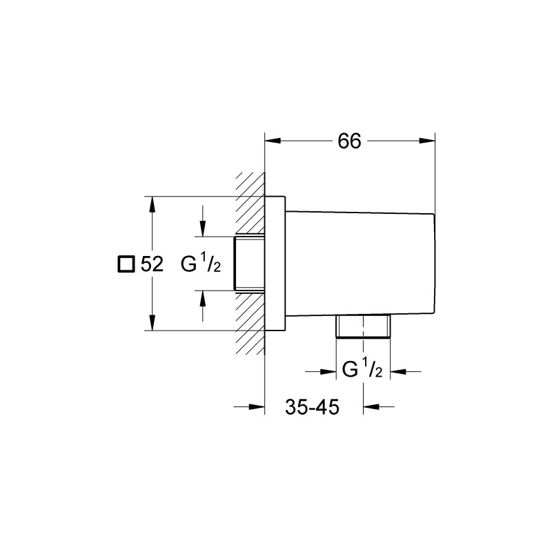 Grohe 27704000 EUROCUBE шлангове підключення ROCUBE шлангове підключення (27704000)