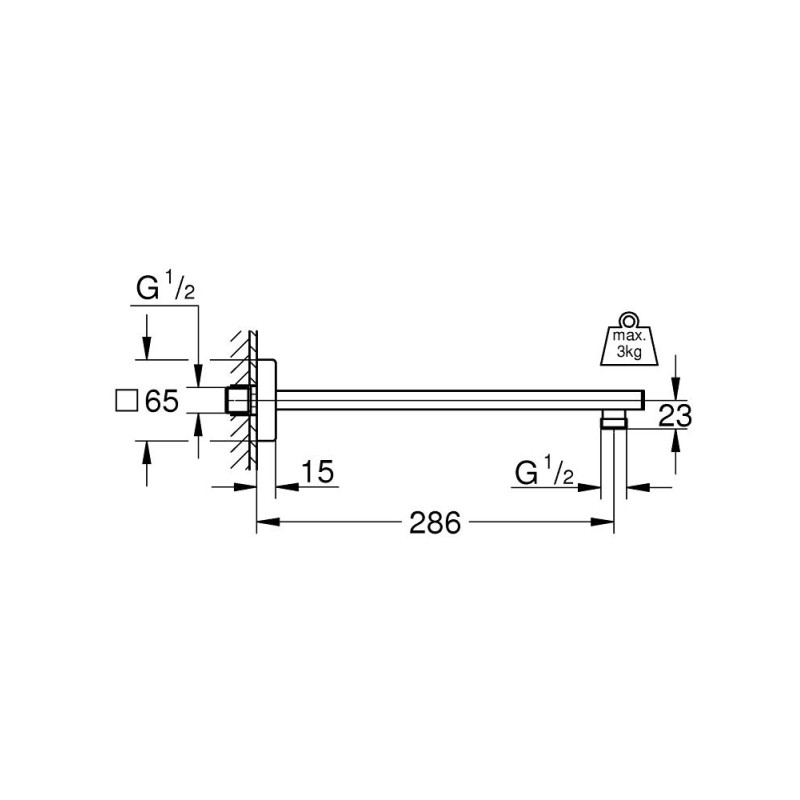 Grohe Rainshower Душовий кронштейн 286 мм (27709000)