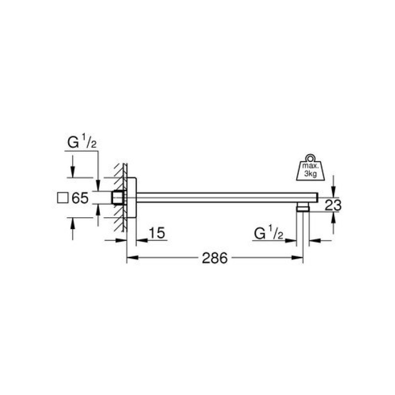 Grohe Rainshower Душовий кронштейн 286 мм (27709000)