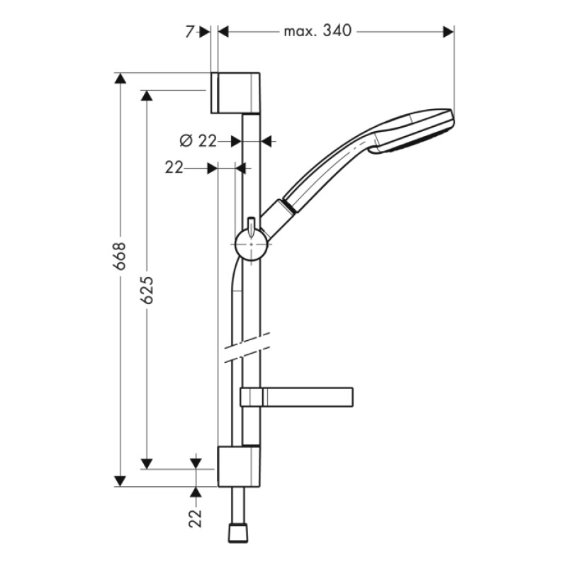 Hansgrohe Душовий набір з мильницею Croma 100 Vario 0,65 м (27776000)
