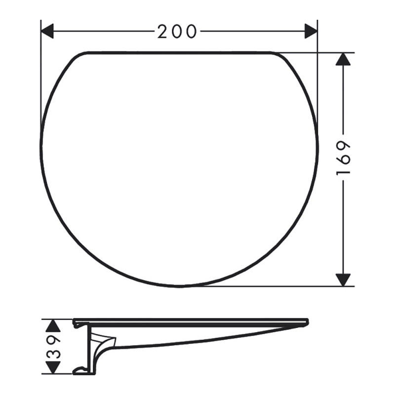 Hansgrohe Полиця для ванної кімнати WALLSTORIS 27915670, чорний, (27915670)