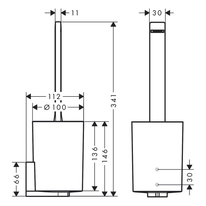 Hansgrohe Щітка для унітаза WALLSTORIS 27927670, чорний, (27927670)