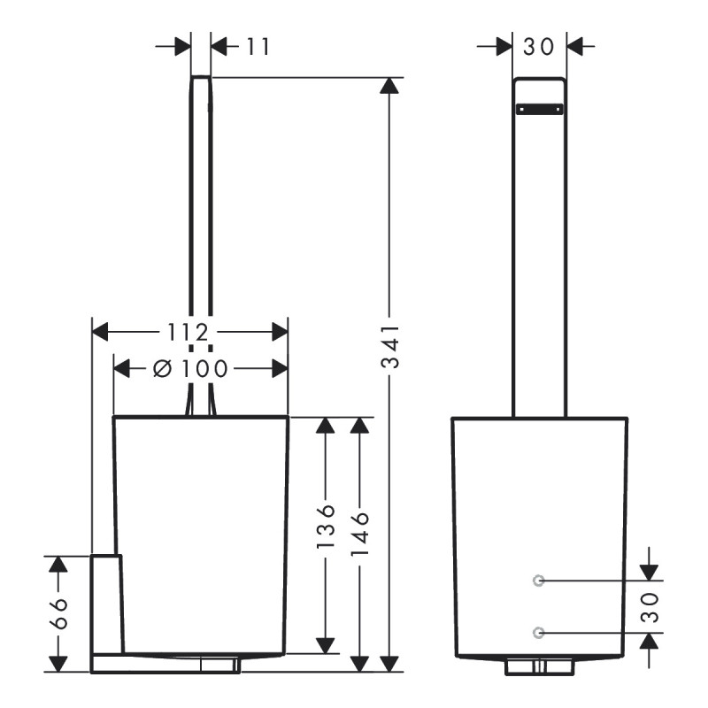 Hansgrohe Щітка для унітаза WALLSTORIS 27927700, білий, (27927700)