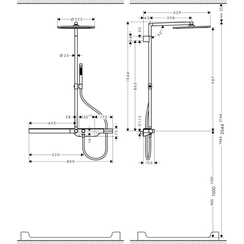 Axor ShowerSolutions Душова система 800, хром, (27984000)