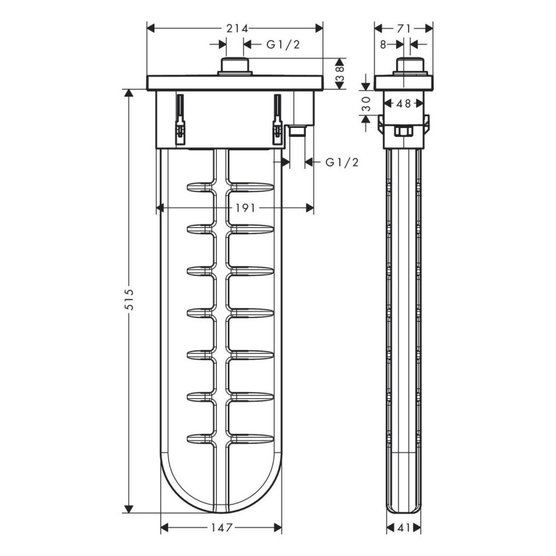 Hansgrohe sBox Зовнiшня частина, прямокутна розетка, хром, (28010000)