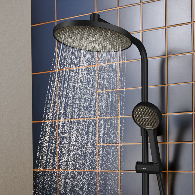 ACTIVERA S 240 1jet EcoSmart Showerpipe душова система з термостатом, чорний матовий