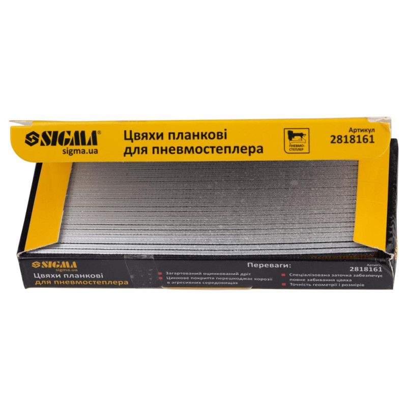 SIGMA Цвяхи планкові 16×1.25×1мм для пневмостеплера (5000шт) (2818161)