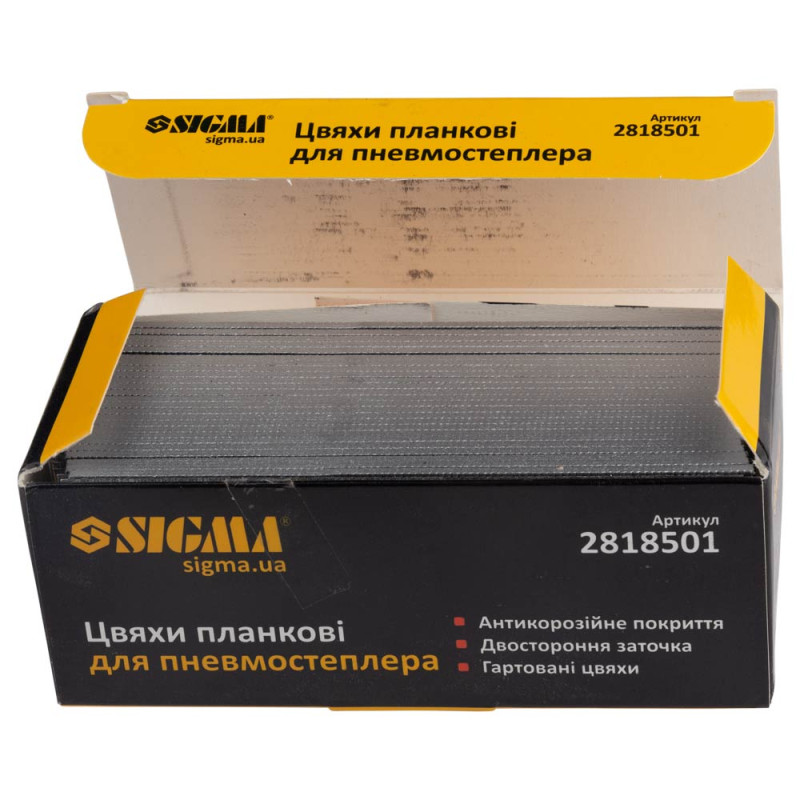 SIGMA Цвяхи планкові 50×1.25×1мм для пневмостеплера 5000шт (2818501)