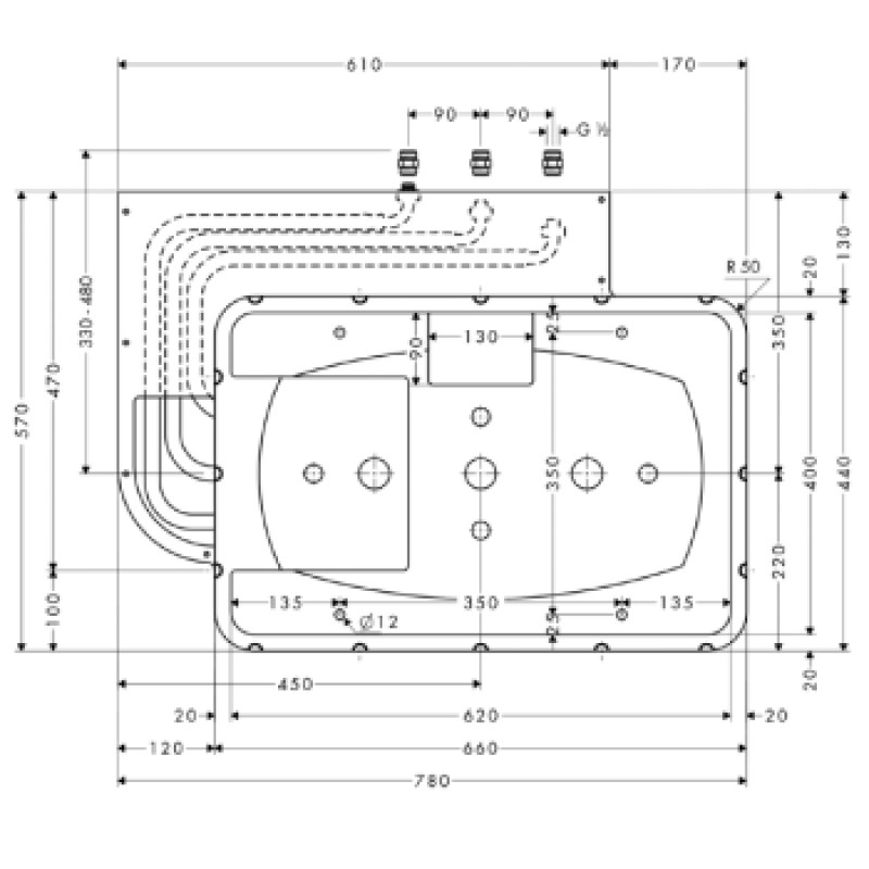 Hansgrohe Raindance - Прихована частина для квадратного Raindance Rainmaker 28414180, (28414180)
