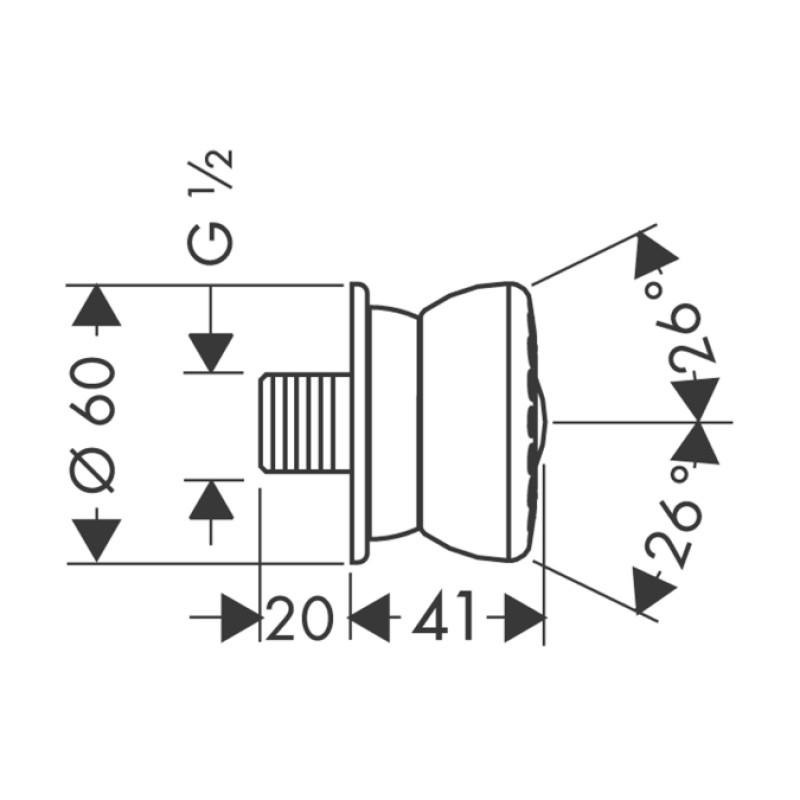 Hansgrohe Bodyvette - бічна форсунка 28466000, (28466000)
