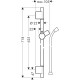 Hansgrohe Unica Душова штанга S Puro 65 см зi шлангом, колiр покриття матовий чорний, (28632670)
