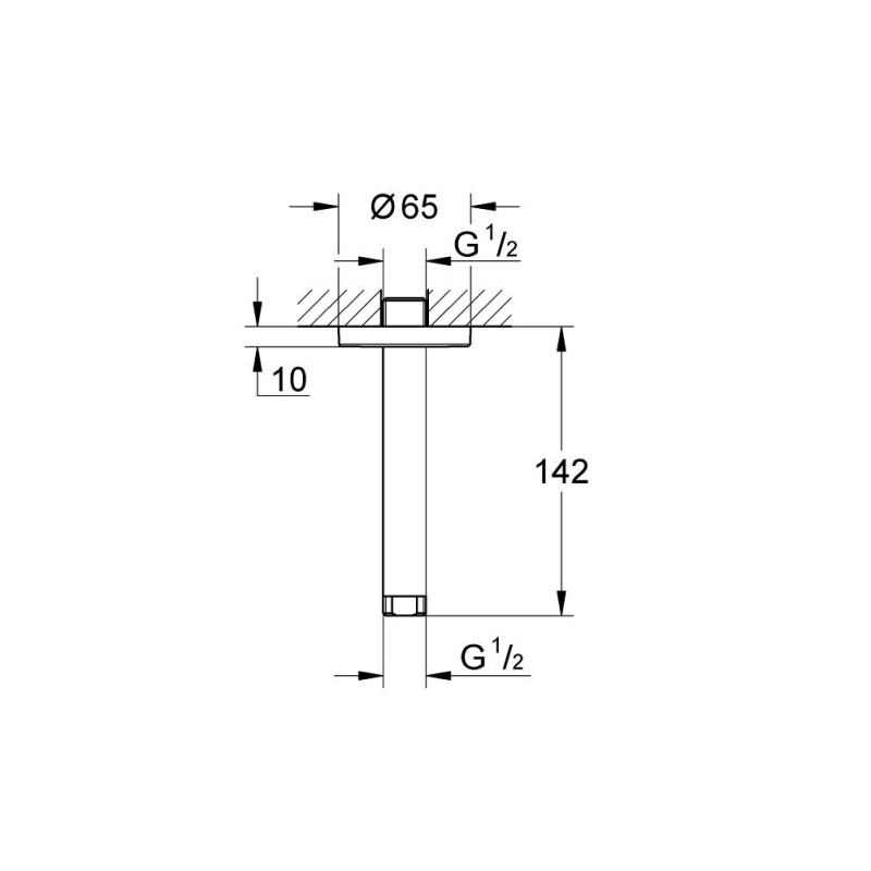 Grohe Rainshower Стельовий душовий кронштейн 142 мм (28724000)