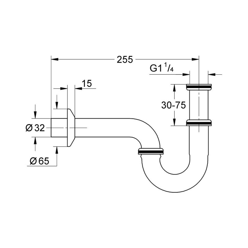 Grohe Сифон для раковини під донний клапан 1 1/4