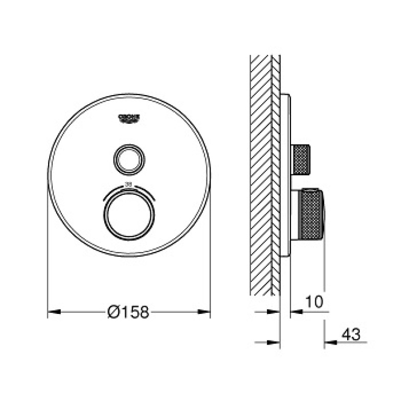 Grohe Змішувач для душу Smartcontrol, зовнішня частина (29118000)
