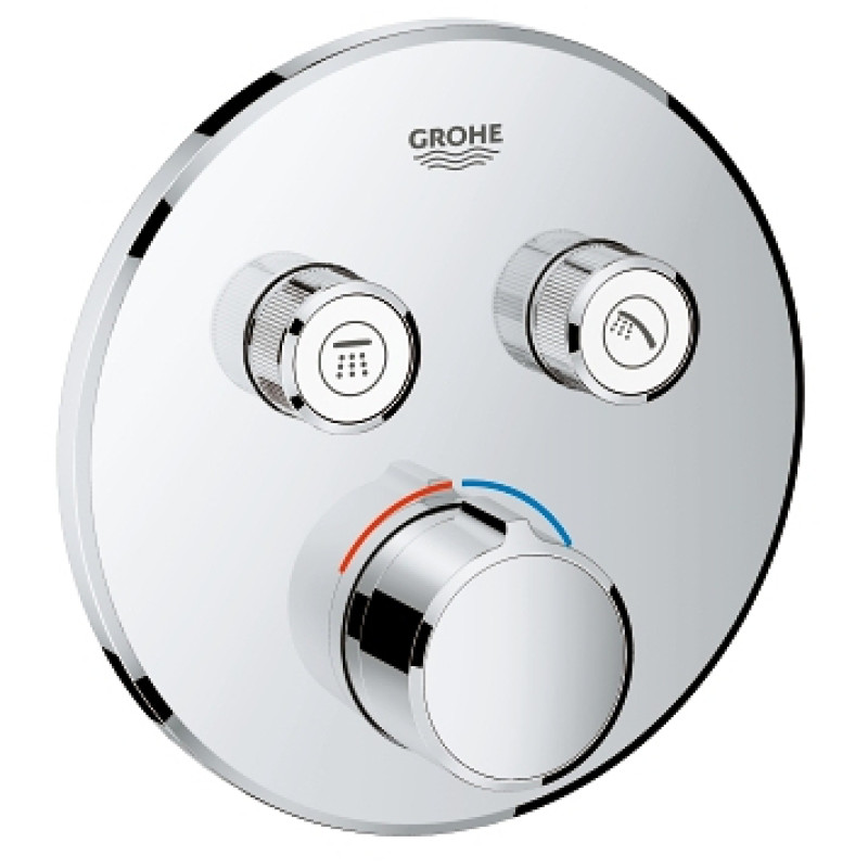Grohe SmartControl Змішувач для душа, зовнішня частина, на 2 виходи, без підключення шланга, хром, (29145000)