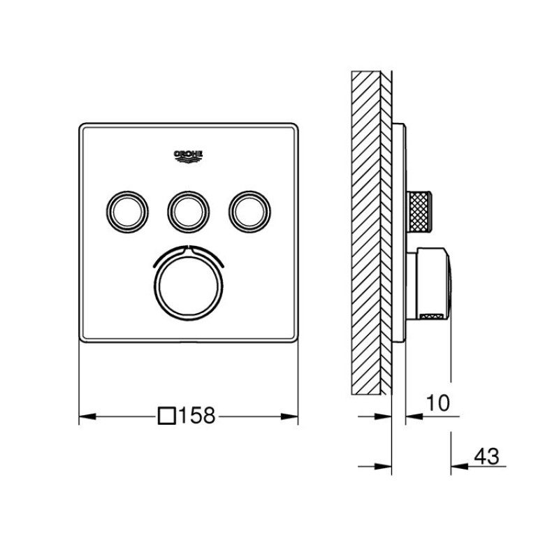 Grohe SmartControl Змішувач для вбудованого монтажу на 3 виходу, (29149000)