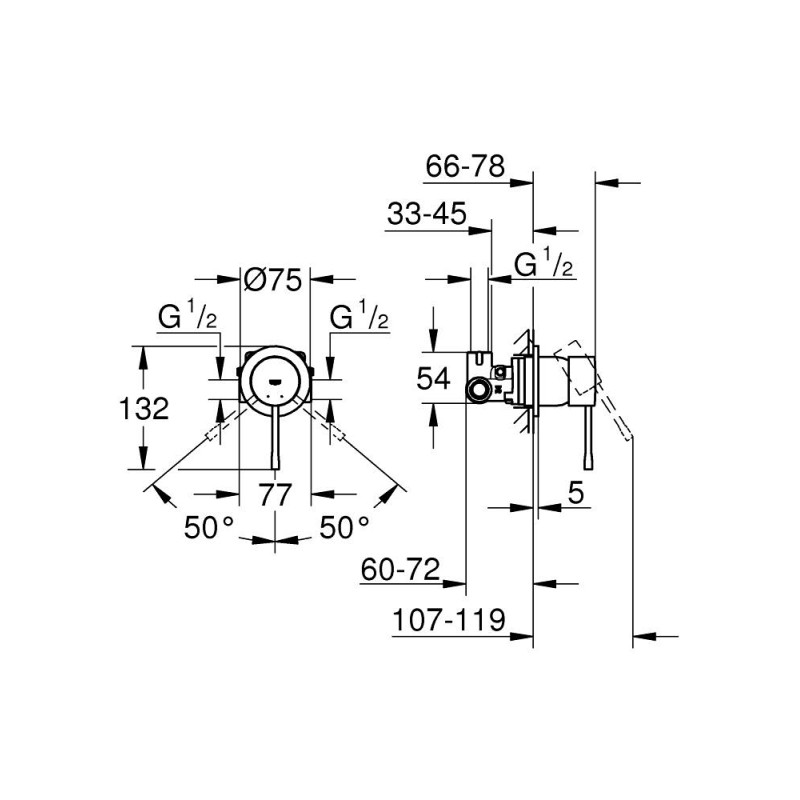 Grohe ESSENCE змішувач для душу, ПМ, колір чорний матовий, (29197KF0)