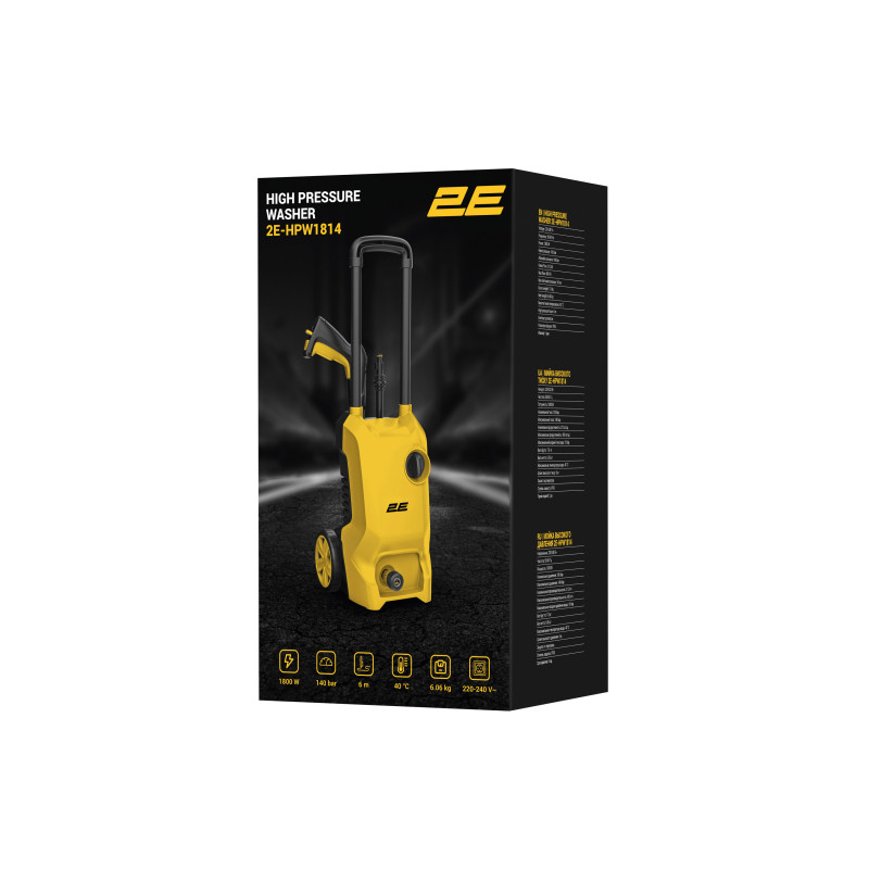 2E Мінімийка високого тиску AquaClean 140, 1800Вт, 140бар, 480л/год, шланг 6м, 6.06кг (2E-HPW1814)