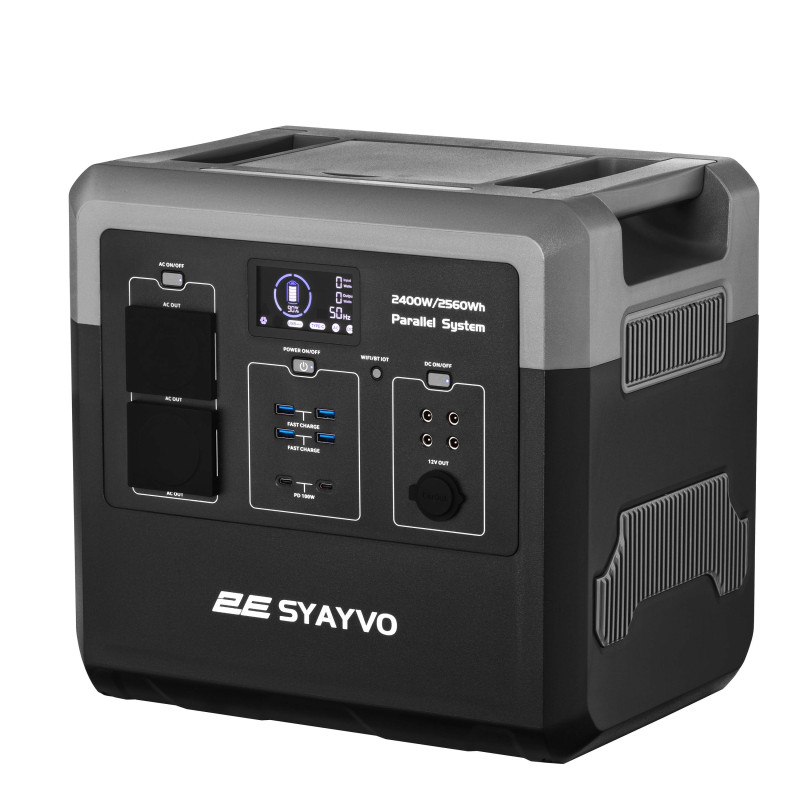 Портативна електростанція 2Е Syayvo 2400 Вт, 2560 Вт/год, WiFi/BT, паралельне підключення, швидка зарядка (2E-PPS24256)