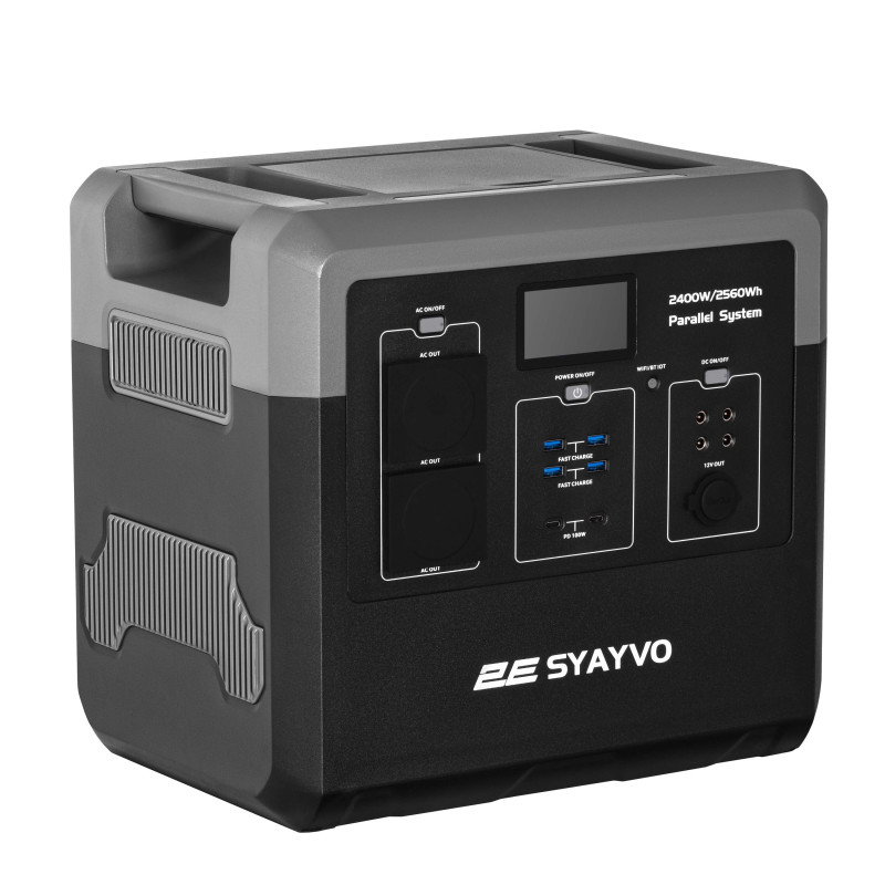 Портативна електростанція 2Е Syayvo 2400 Вт, 2560 Вт/год, WiFi/BT, паралельне підключення, швидка зарядка (2E-PPS24256)