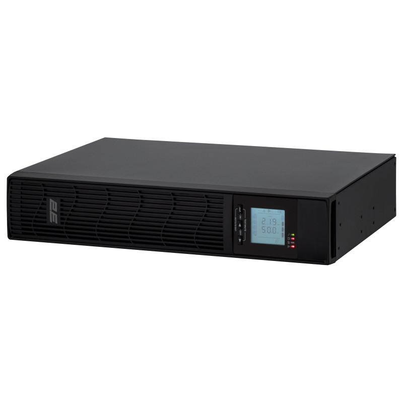2E Джерело безперебійного живлення PS1000RT, 1000VA/800W, RT2U, LCD, USB, 2xSchuko+1xC13 (2E-PS1000RT)
