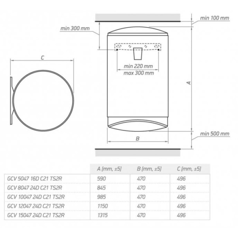 TESY Бойлер 150 л. Modeco Ceramic GCV 1504724D C21 TS2RC