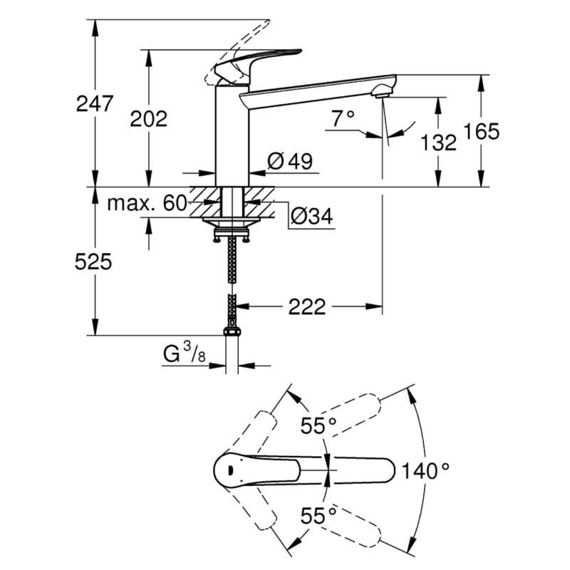 Grohe Змішувач для кухні Eurosmart New (30463000)