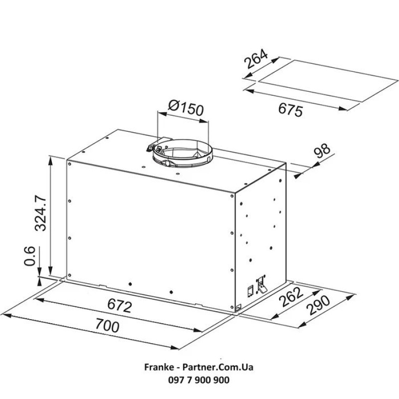 Franke Витяжка вбудовувана Box Flush EVO нерж (3050665361)