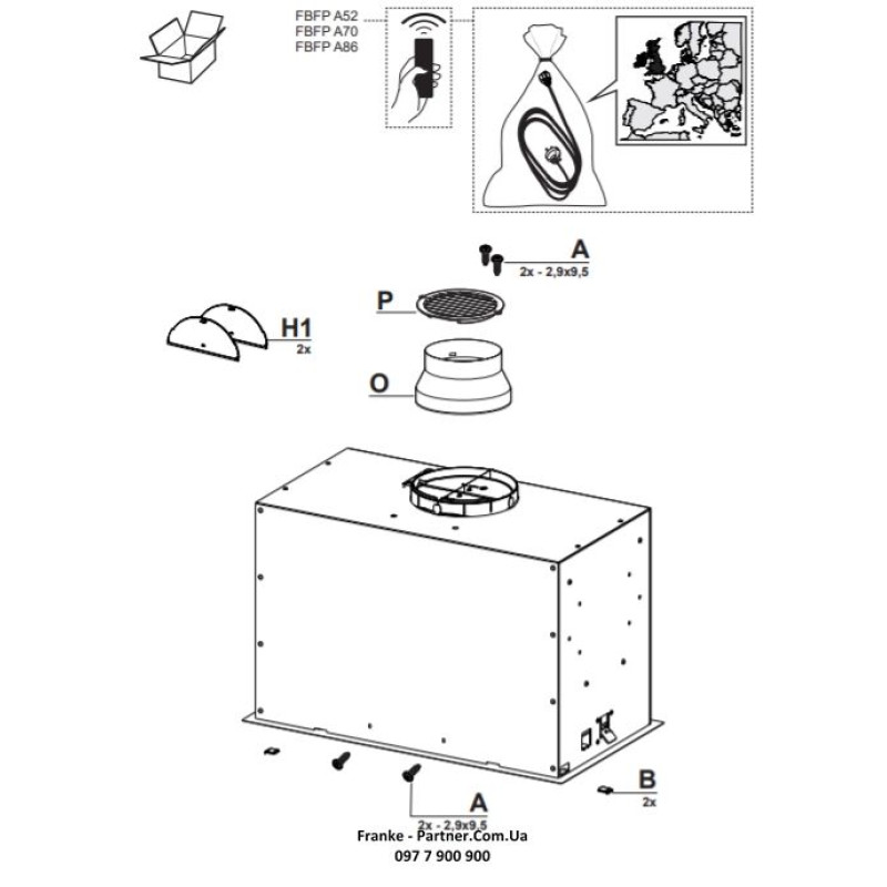Franke Витяжкавбудовувана Box Flush EVO чорний (3050665365)